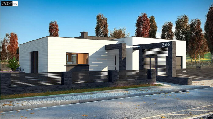 Проект дома Ux99 v1 - 1 Одноэтажные дома в Украине