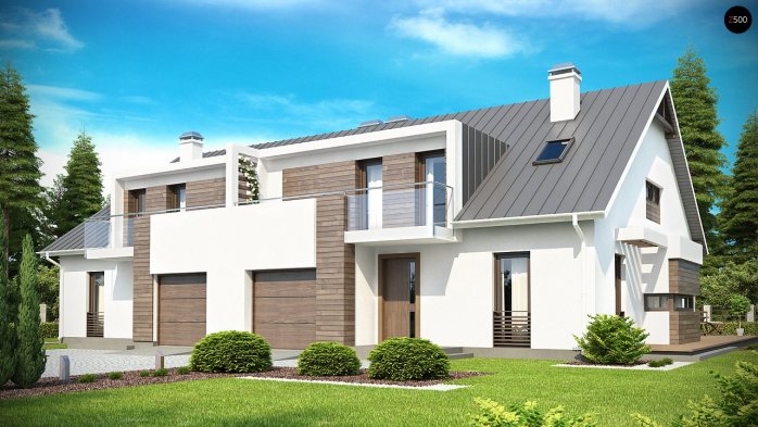 Проєкт будинку Ub6 - З мансардним поверхом дома в Україні