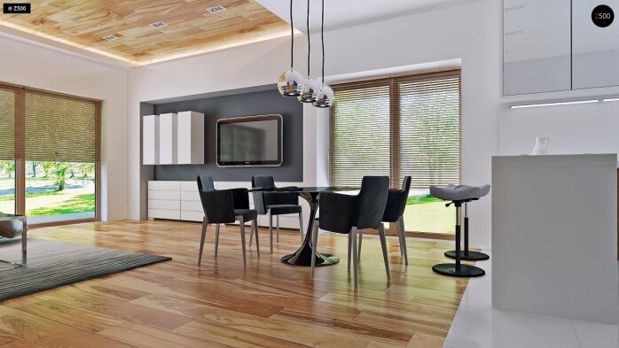 Проект дома Ux105 - 3 Одноэтажные дома в Украине