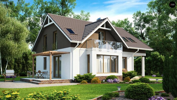Проєкт будинку U128 - З мансардним поверхом дома в Україні