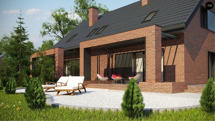 Проект дома U351 - 6 С мансардным этажом дома в Украине