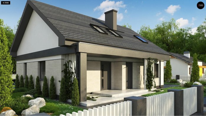 Проект дома U316 p - 1 С мансардным этажом дома в Украине