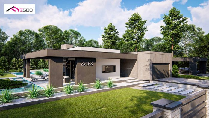 Проект дома Ux168 - 1 Одноэтажные дома в Украине