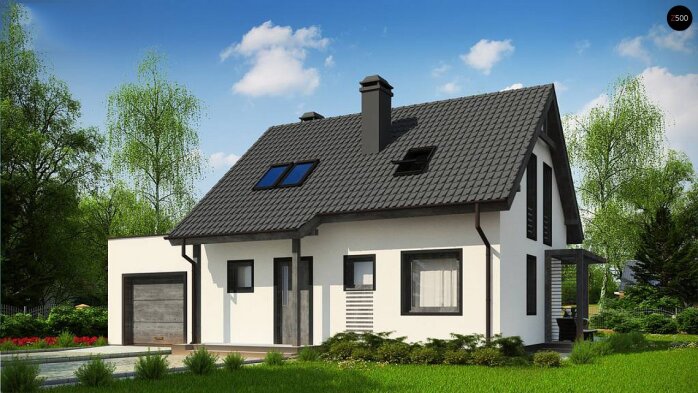 Проєкт будинку U212 GL - З мансардним поверхом дома в Україні