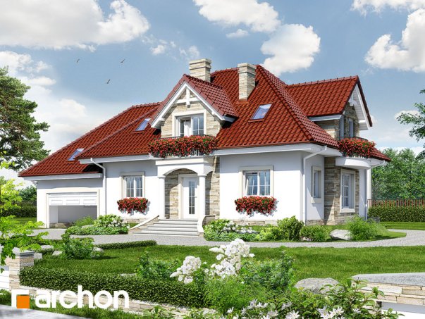 Проєкт будинку Будинок в каллах (Г2) вер.2 - З мансардним поверхом дома в Україні