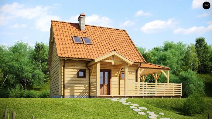 Проєкт будинку U57 - З мансардним поверхом дома в Україні