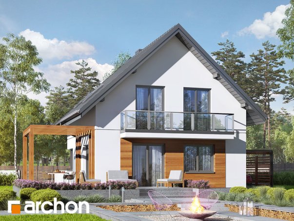 Проєкт будинку Будинок в олеандрах вер.2 - З мансардним поверхом дома в Україні