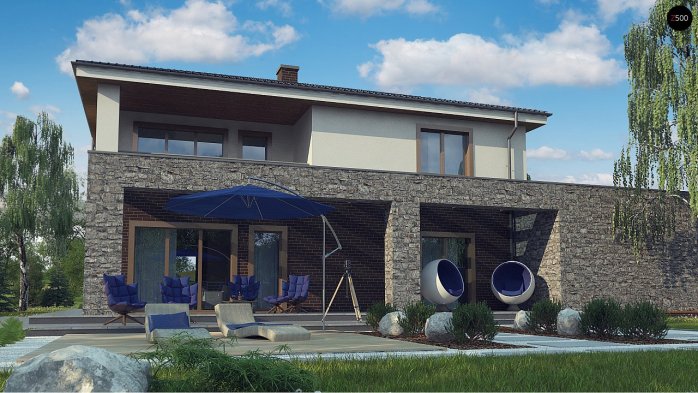 Проєкт будинку Ux109 - Двоповерхові дома в Україні