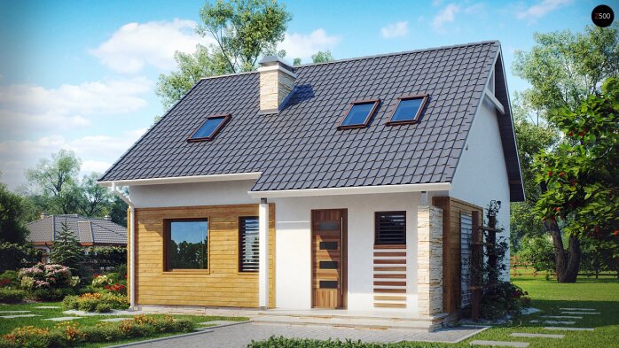 Проєкт будинку U102 - З мансардним поверхом дома в Україні