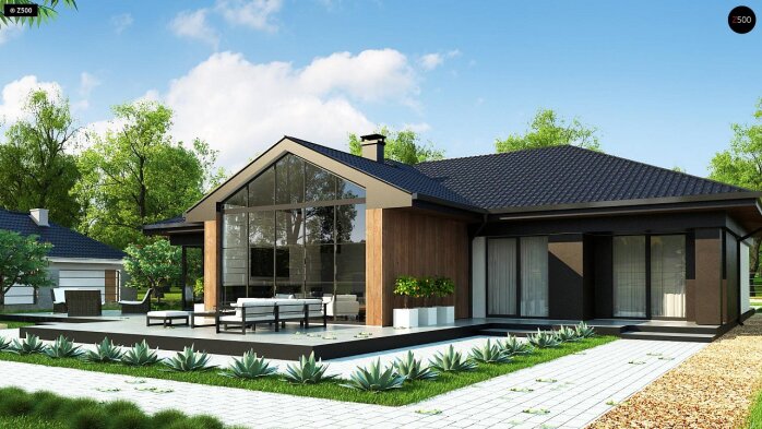 Проект дома U406 - 3 Одноэтажные дома в Украине