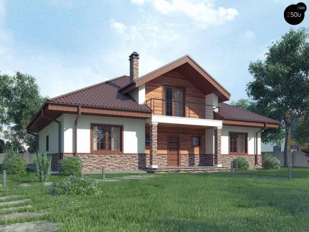 Проєкт будинку U10 stu bk minus - З мансардним поверхом дома в Україні