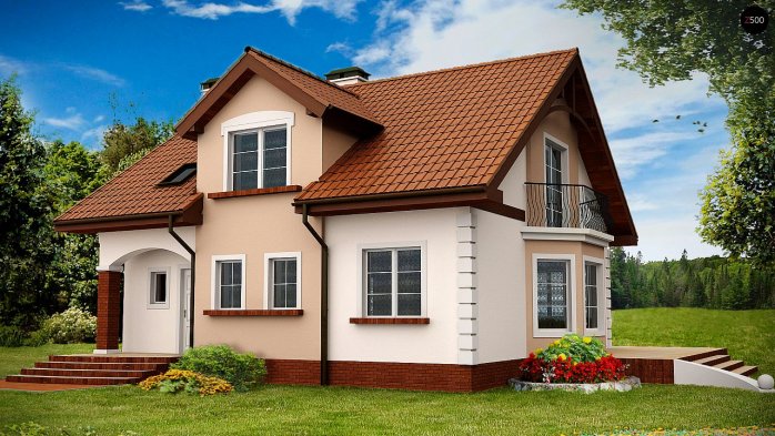 Проєкт будинку U28 - З мансардним поверхом дома в Україні