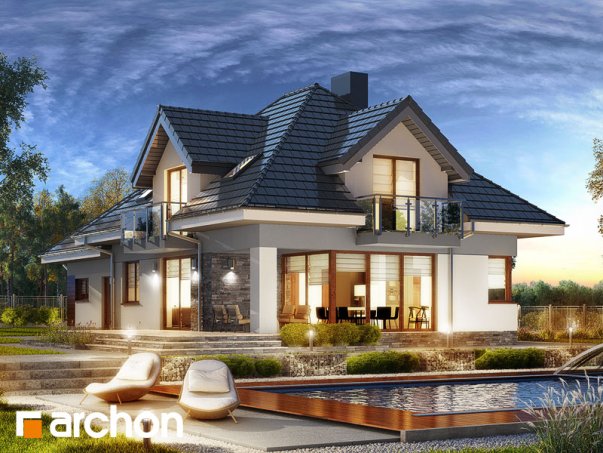 Проєкт будинку Будинок в сливах 2 (Г2) - З мансардним поверхом дома в Україні