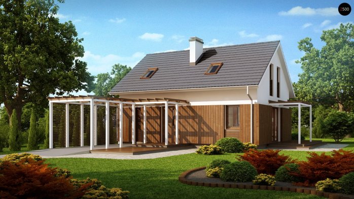 Проект дома U213 - 1 С мансардным этажом дома в Украине