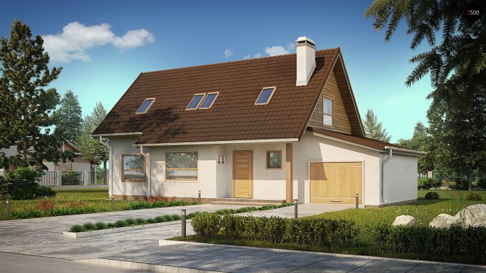 Проєкт будинку U79 GP - З мансардним поверхом дома в Україні