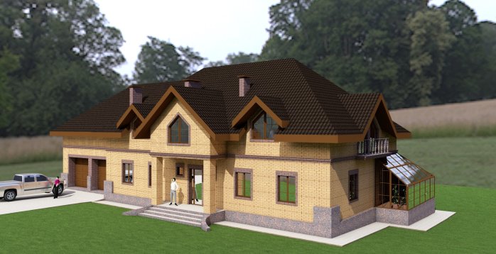 Проект дома Db 2 - 2 С мансардным этажом дома в Украине