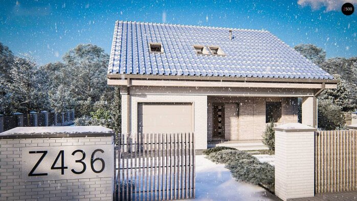 Проєкт будинку U436 - З мансардним поверхом дома в Україні