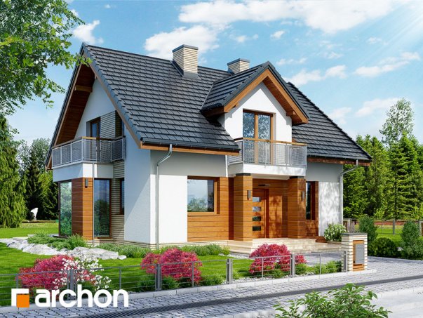 Проект дома Дом в рододендронах 6 (ВH) - 1 С мансардным этажом дома в Украине