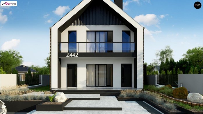 Проєкт будинку U442 - З мансардним поверхом дома в Україні
