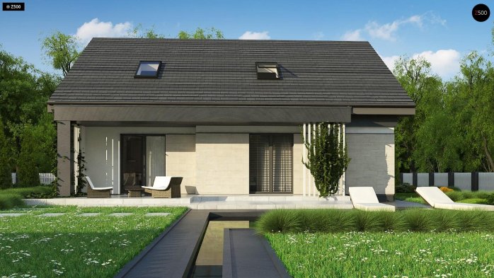 Проект дома U316 p - 6 С мансардным этажом дома в Украине