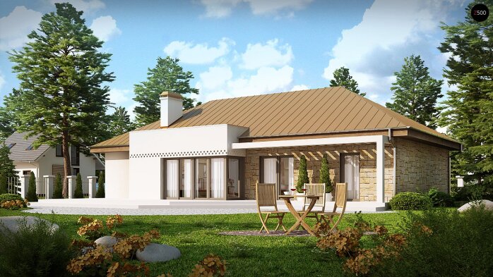Проект дома U165 - 3 Одноэтажные дома в Украине