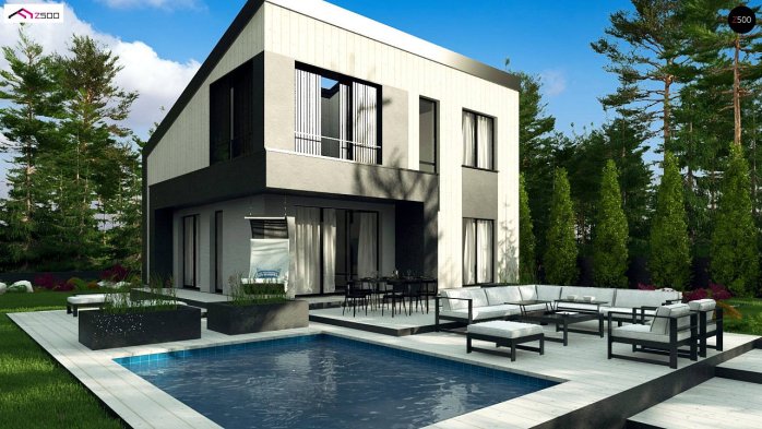 Проєкт будинку U392 - З мансардним поверхом дома в Україні