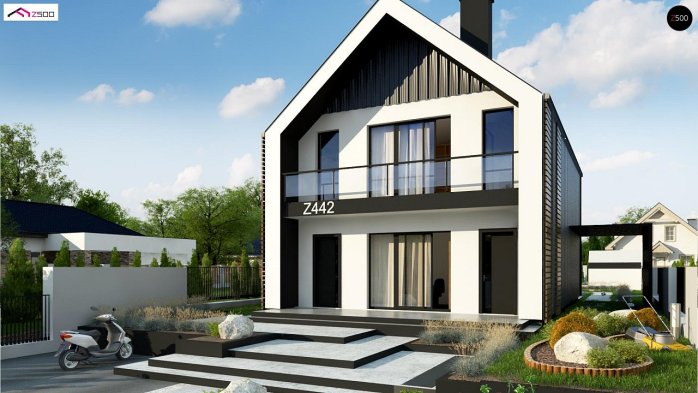 Проєкт будинку U442 - З мансардним поверхом дома в Україні