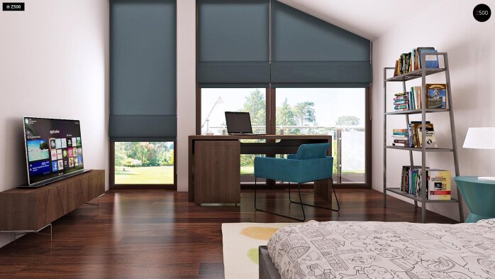 Проєкт будинку Ux50 - З мансардним поверхом дома в Україні