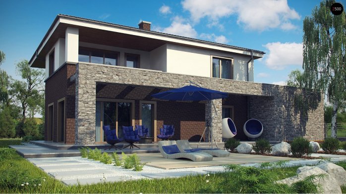 Проєкт будинку Ux109 - Двоповерхові дома в Україні