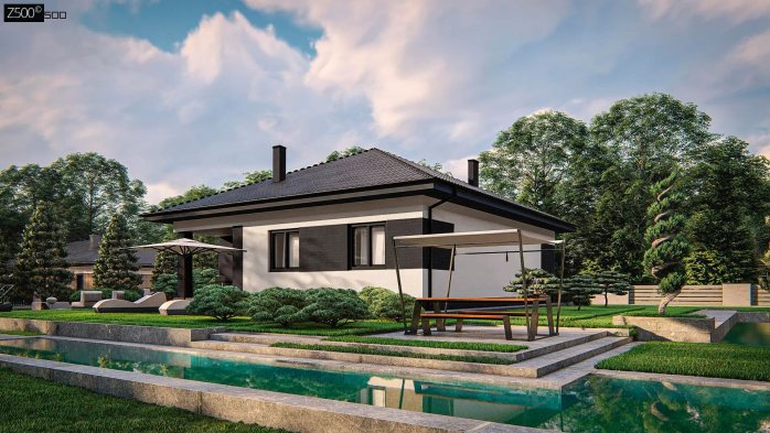 Проект дома Uu16 v1 - 3 Одноэтажные дома в Украине