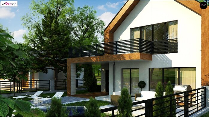 Проект дома U424 - 3 С мансардным этажом дома в Украине