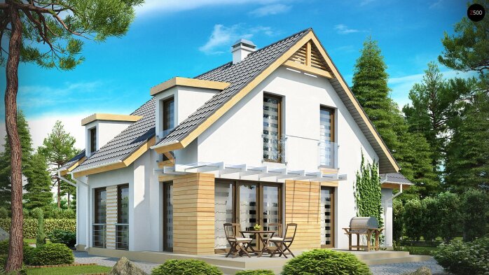Проєкт будинку U135 - З мансардним поверхом дома в Україні