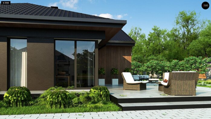 Проект дома U406 - 4 Одноэтажные дома в Украине