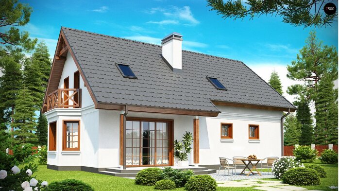 Проект дома U178 - 2 С мансардным этажом дома в Украине