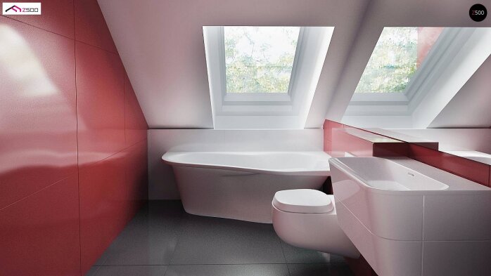 Проект дома U215 A - 14 С мансардным этажом дома в Украине