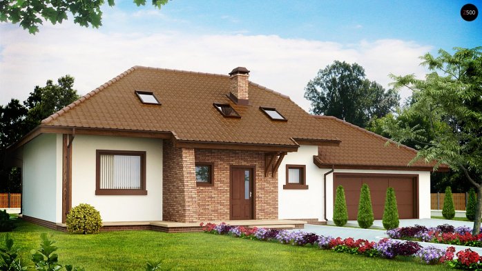 Проєкт будинку U67 - З мансардним поверхом дома в Україні