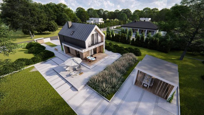 Проєкт будинку U478 PK - З мансардним поверхом дома в Україні