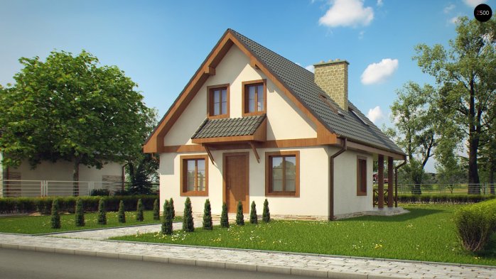 Проект дома U30 L bl - 1 С мансардным этажом дома в Украине