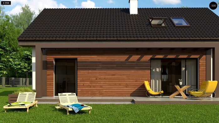 Проект дома U95 A - 6 С мансардным этажом дома в Украине