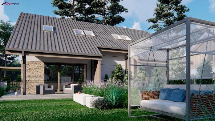 Проєкт будинку Ub42 el - З мансардним поверхом дома в Україні