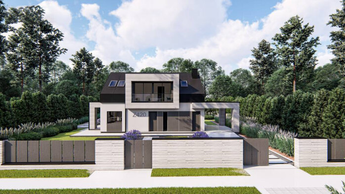 Проект дома U420 - 1 С мансардным этажом дома в Украине