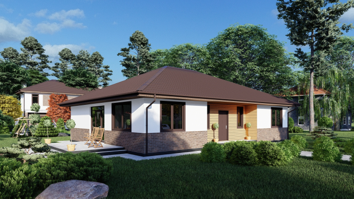 Проект дома DBT 408 - 3 Одноэтажные дома в Украине