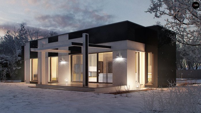 Проект дома Ux116 - 3 Одноэтажные дома в Украине