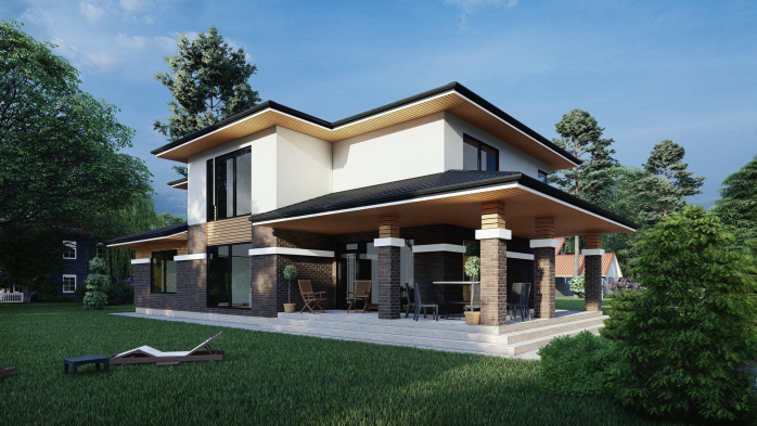 Проєкт будинку DBT 380 - Двоповерхові дома в Україні