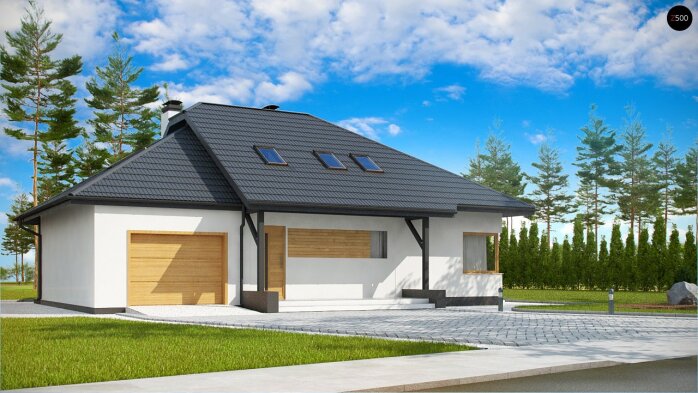 Проект дома U56 A - 4 С мансардным этажом дома в Украине