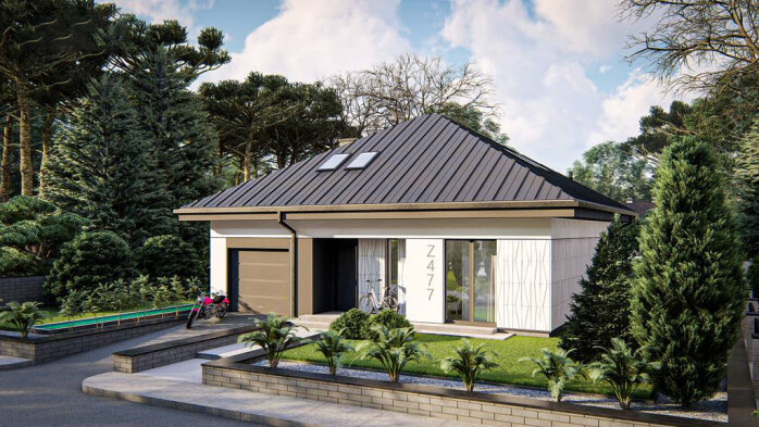 Проект дома U477 - 1 С мансардным этажом дома в Украине