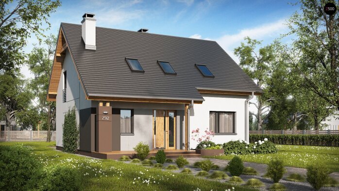 Проект дома U92 - 1 С мансардным этажом дома в Украине