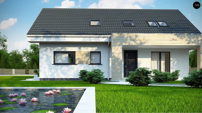 Проект дома U160 A - 2 С мансардным этажом дома в Украине