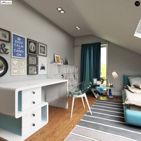 Проєкт будинку U128 - З мансардним поверхом дома в Україні