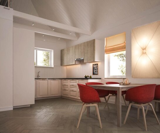 Проект дома Uu230 - 13 С мансардным этажом дома в Украине